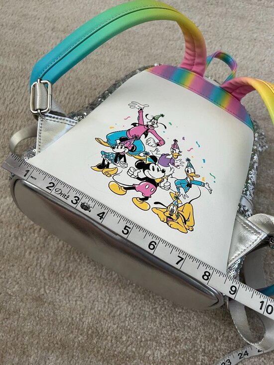 Loungefly Disney Mickey & Friends Birthday Silver Sequin Mini Backpack main image 9